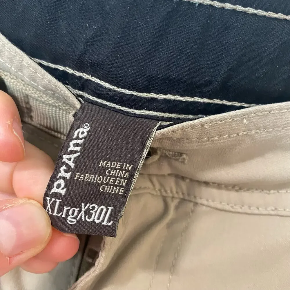 Prana Men's Zion Stretch Pants‎ Cargo Hiking Outdoor Tan XL x 30